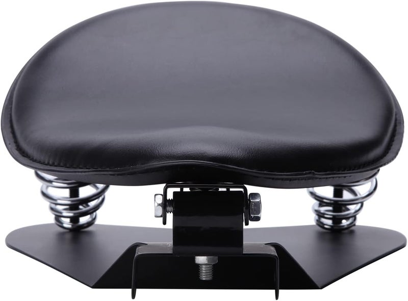 DREAMIZER Motorcycle Seat Cushion Driver Solo Seats with Spring Bracket PU Leather Compatible with Harley Honda Yamaha Kawasaki Sportster Iron 883 1200 Chopper Bobber Cafe Racer - Image 3